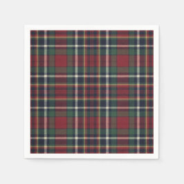 Servilleta De Papel Classic Red Dark Blue Green Plaid Pattern