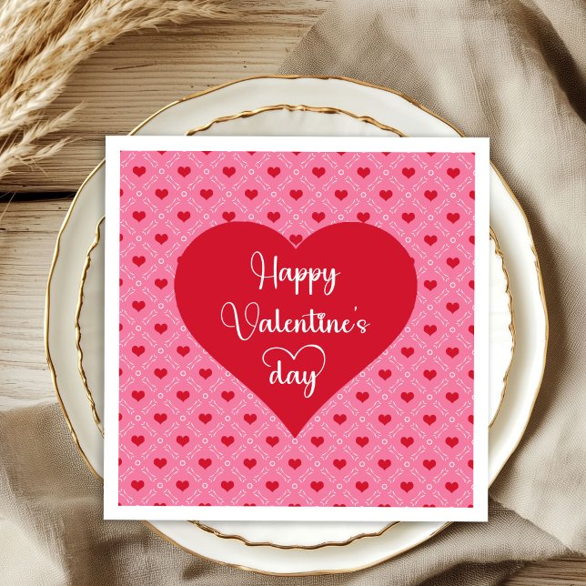 Servilleta De Papel Classic Red Hearts Love Valentine Napkins (Classic Red Hearts Love Valentine Napkins)
