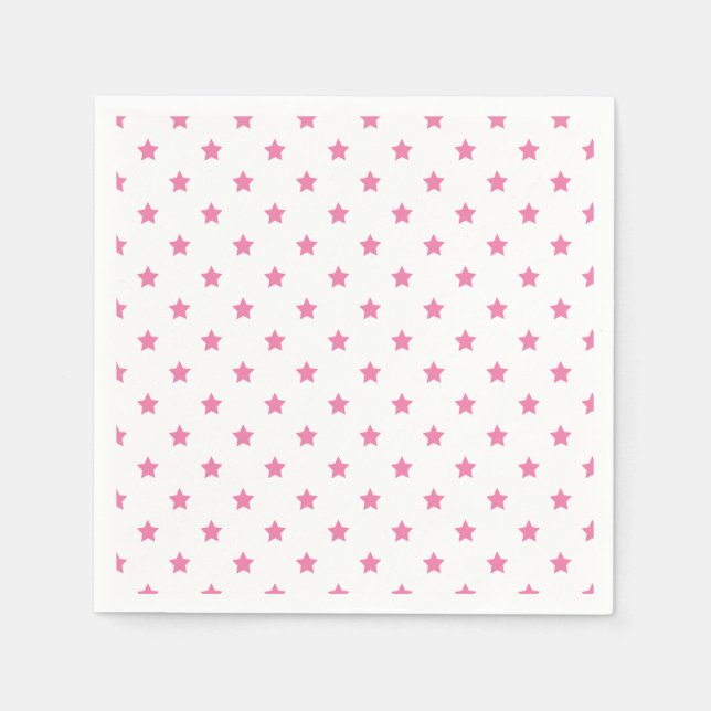 Servilleta De Papel Classic Stars Fuchsia Pink - White (Anverso)