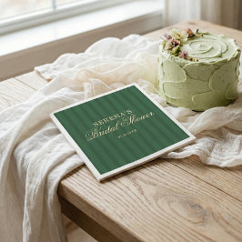 Servilleta De Papel Classic Stripe Vintage Bridal Shower Green