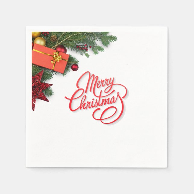 Servilleta De Papel Classic Traditional Red & Green Elegant (Anverso)