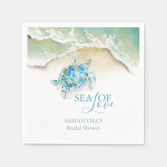 Servilleta De Papel Classy Beach Bridal Shower Napkins (Anverso)