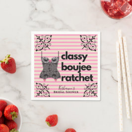 Servilleta De Papel Classy Boujee Ratchet | Lencería rosa y negra