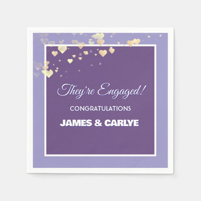 Servilleta De Papel Classy, Custom Engagement Congrats  (Anverso)