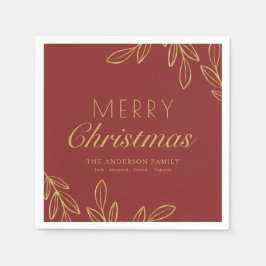 Servilleta De Papel Classy Gold Red Calligraphy Festix