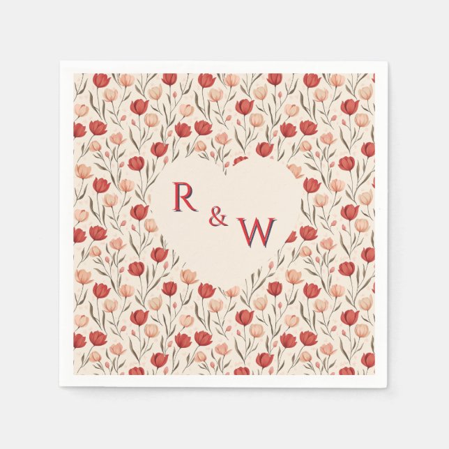 Servilleta De Papel Classy Tulip Traditional Wedding Napkins (Anverso)