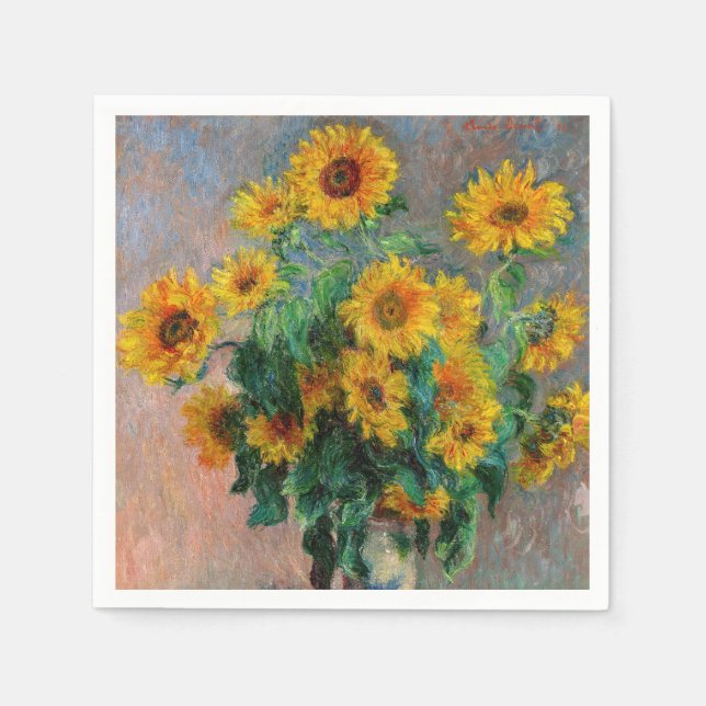 Servilleta De Papel Claude Monet - Bouquet de girasoles (Anverso)