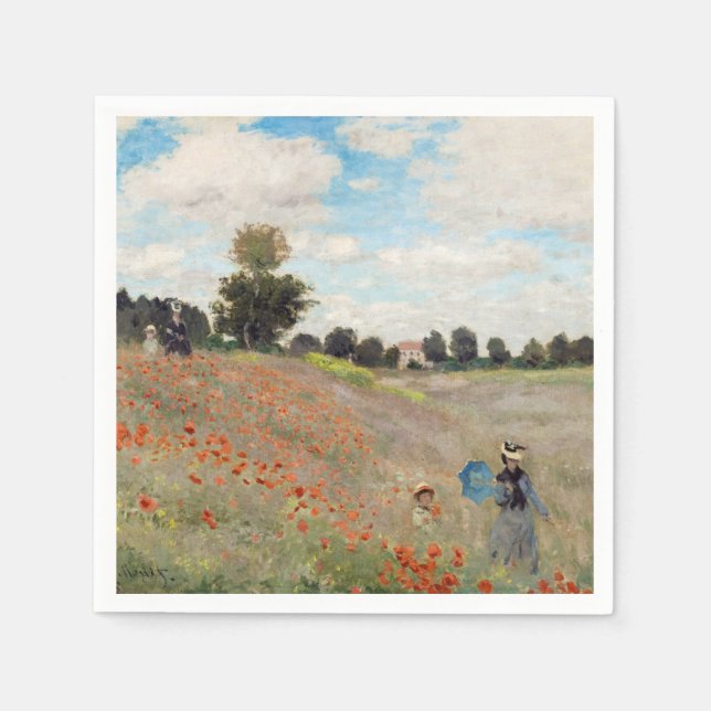 Servilleta De Papel Claude Monet - Campo de amapolas (Anverso)