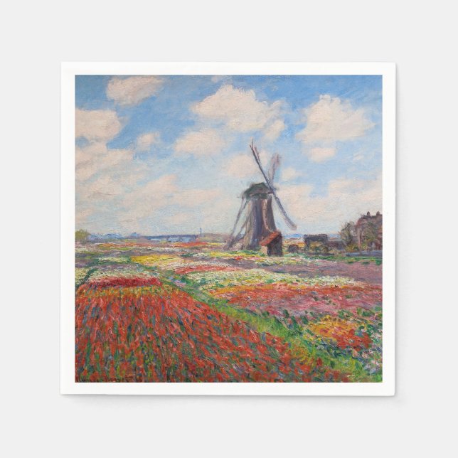 Servilleta De Papel Claude Monet - Campo de tulipanes en Holanda (Anverso)