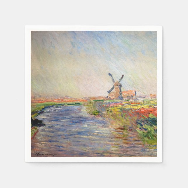 Servilleta De Papel Claude Monet - Campo de tulipanes en Holanda (Anverso)