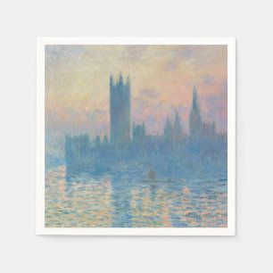 Servilleta De Papel Claude Monet Casas del Parlamento Atardecer