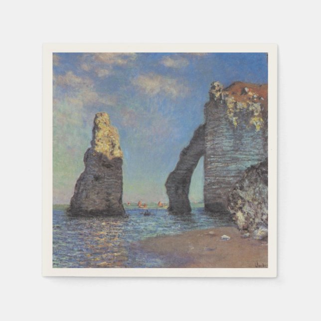 Servilleta De Papel Claude Monet Cliffs at Etretat Impresionist Paint (Anverso)