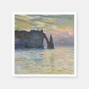 Servilleta De Papel Claude Monet - El acantilado, Etretat, puesta de s