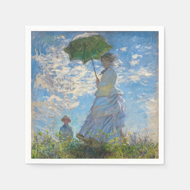 Servilleta De Papel Claude Monet - El paseo, mujer con sombrilla (Anverso)
