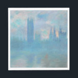 Servilleta De Papel Claude Monet Houses del Parlamento de Londres. Azu<br><div class="desc">Las servilletas de Claude Monet "Casas del Parlamento,  Londres". Arte impresionista del paisaje de la ciudad azul.</div>