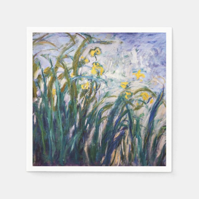 Servilleta De Papel Claude Monet - Irlandeses amarillos y morados (Anverso)