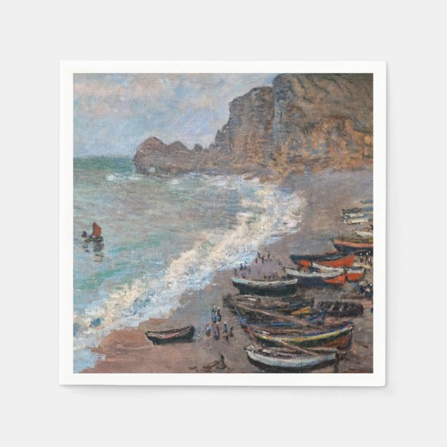 Servilleta De Papel Claude Monet - La playa de Etretat (Anverso)