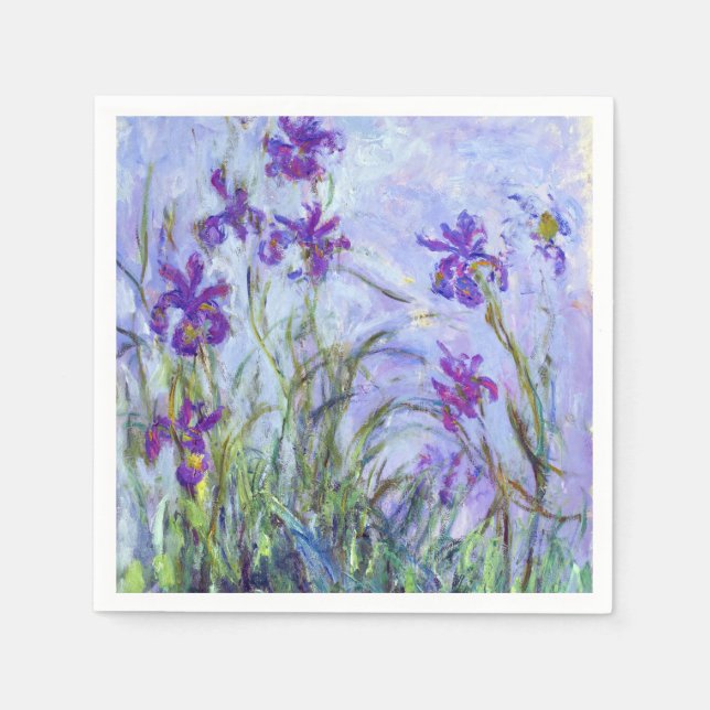 Servilleta De Papel Claude Monet - Lilac Irises / Iris Mauves (Anverso)