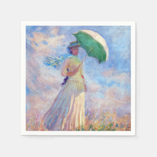 Servilleta De Papel Claude Monet - Mujer con un Parasol mirando a la d