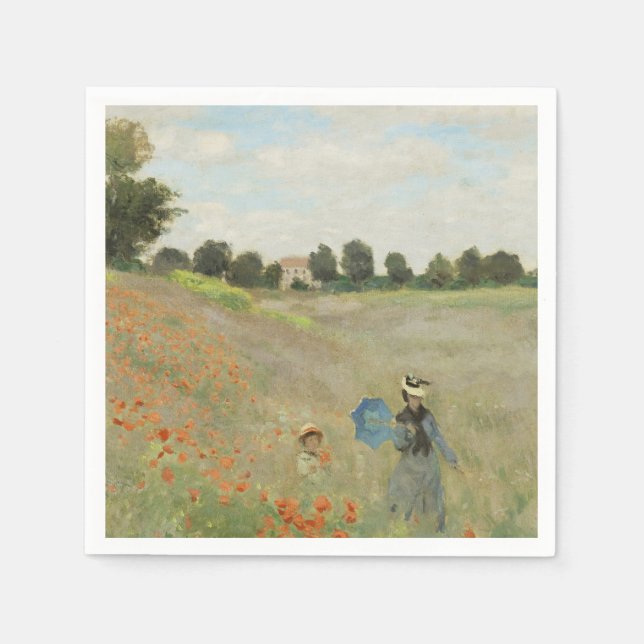 Servilleta De Papel Claude Monet The Poppy Field near Argenteuil Art (Anverso)