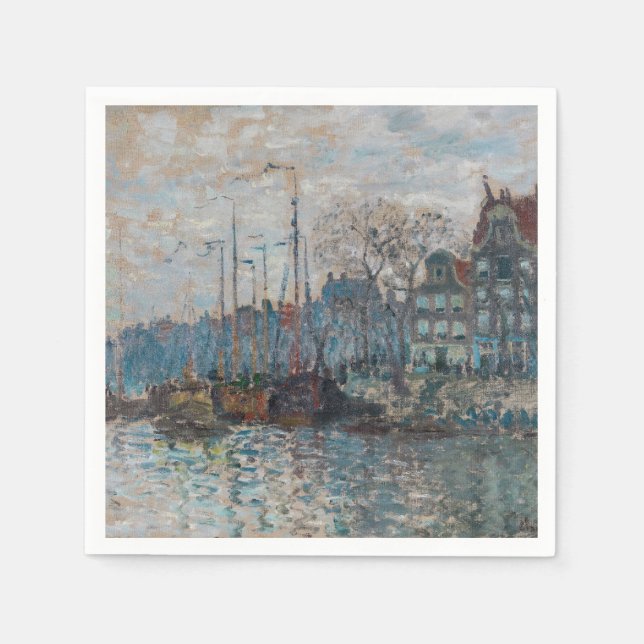 Servilleta De Papel Claude Monet - Vista de Ámsterdam (Anverso)