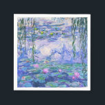 Servilleta De Papel Claude Monet Water relaja arte impresionista franc<br><div class="desc">Claude Monet Water Lilies es una colección de aproximadamente 250 pinturas al óleo del impresionista francés Claude Monet. Los cuadros representan el florido jardín de Monet en Giverny.</div>