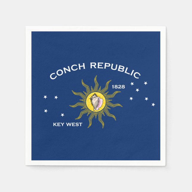 Servilleta De Papel Clave Clave de bandera de la república de Conch We (Anverso)