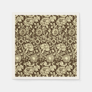 Servilleta De Papel Clavel Art Nouveau Damask, Marrón y Crema