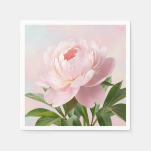 Servilleta De Papel Clavel Rosa Pálido Elegante Floral Realista