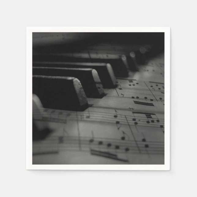 Servilleta De Papel Claves de piano de música (Anverso)