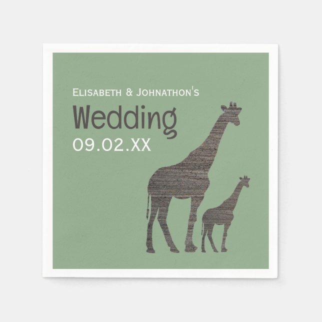 Servilleta De Papel Clay Safari Giraffe, Boda ruso (Anverso)