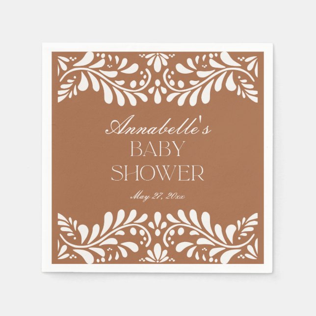Servilleta De Papel Clay Talavera Tile España Fiesta Baby Shower (Anverso)