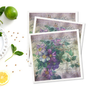 Servilleta De Papel Clematis Vine Handwriter Ephemera Decoupage