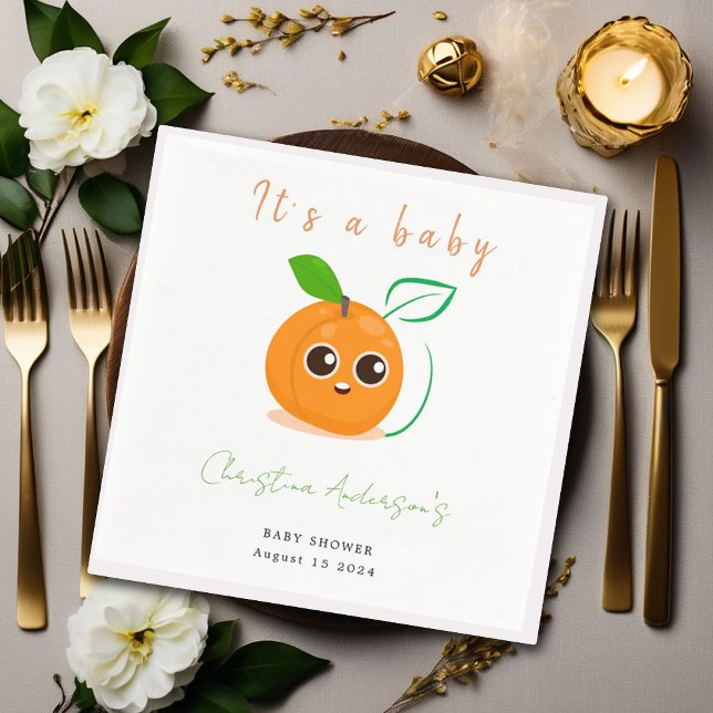 Servilleta De Papel Clementine Naranja Fruit Baby Shower (Subido por el creador)