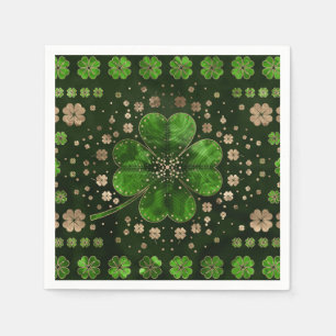 Servilleta De Papel Clérigo irlandés Shamrock de cuatro hojas malach