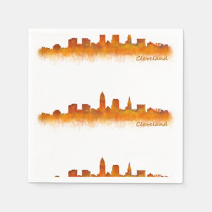 Servilleta De Papel cleveland Ohio USA Skyline city v02