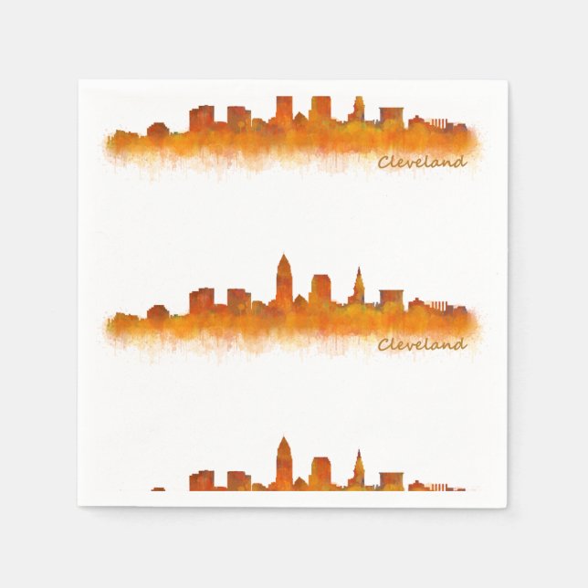 Servilleta De Papel cleveland Ohio USA Skyline city v02 (Anverso)
