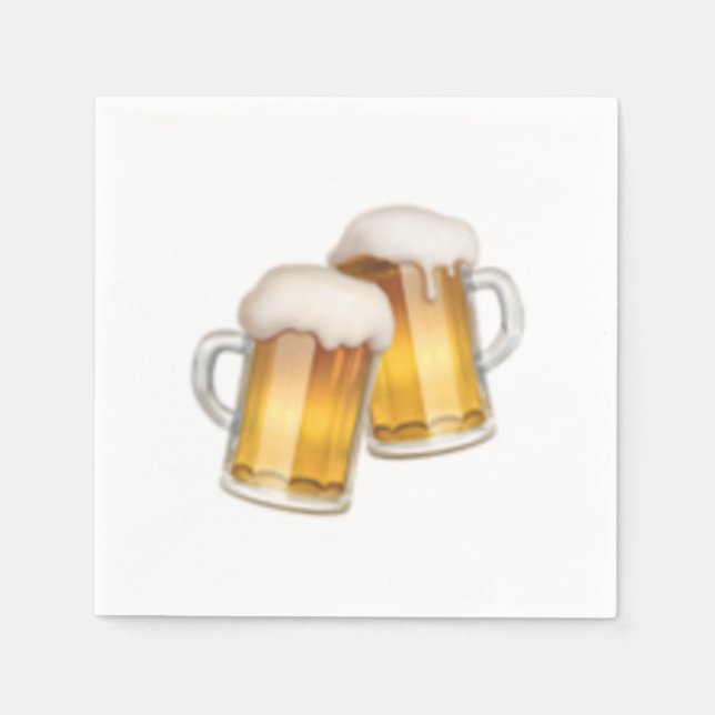 Servilleta De Papel Clinking Beer Mugs - Emoji (Anverso)