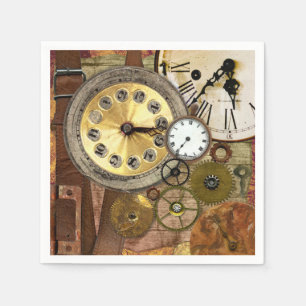 Servilleta De Papel Clocks Rusty Old Steampunk Art