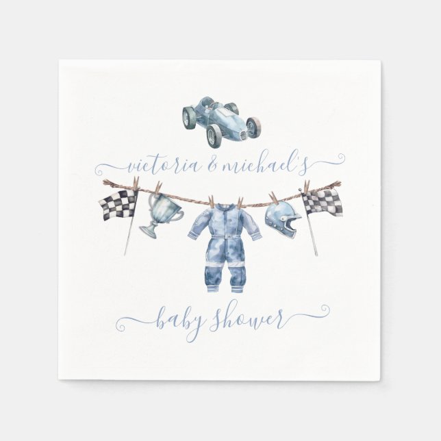 Servilleta De Papel Clothesline Boy Baby Shower (Anverso)