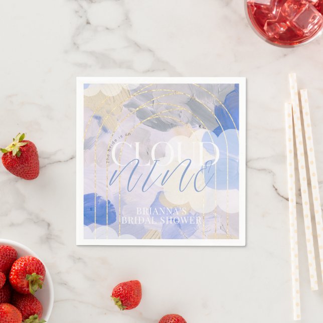 Servilleta De Papel Cloud 9 Gouache Paint Stroke Bridal Shower (In situ)