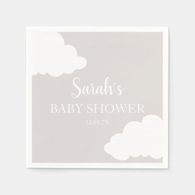 Servilleta De Papel Cloud Baby Shower Napkins (Anverso)