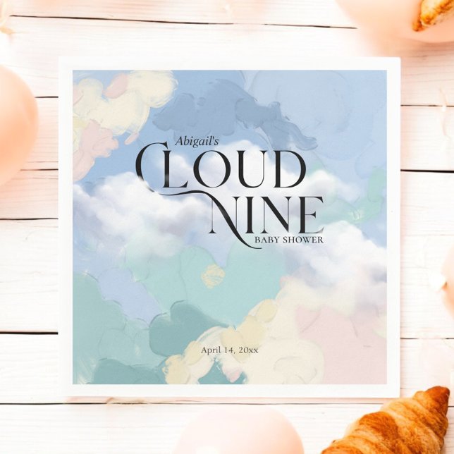 Servilleta De Papel Cloud Nueve Elegante Pastel Baby Shower (Subido por el creador)