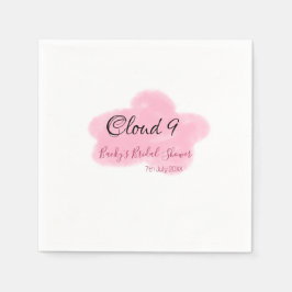 Servilleta De Papel Clouds nine red pastel bridal shower namedate
