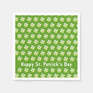 Servilleta De Papel Clover Shamrock Green Pattern Patrick's Day Fiesta