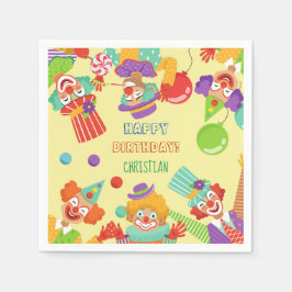 Servilleta De Papel Clown Ciro fiesta de cumpleaños nombre personaliza