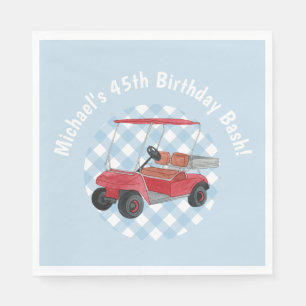 Servilleta De Papel Club Campestre de Golf Carro Azul Blanco Preppy