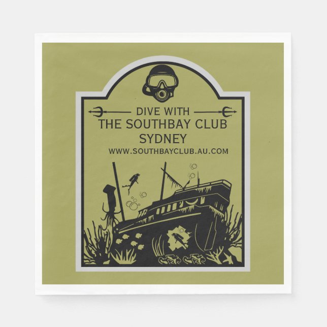 Servilleta De Papel Club de Buceo Shipwreck (Anverso)