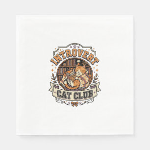 Servilleta De Papel Club de Gatos Introvertidos Gato Introvertido Anti