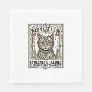Servilleta De Papel Club de gatos neon gato ciberpunk arte vectorial v
